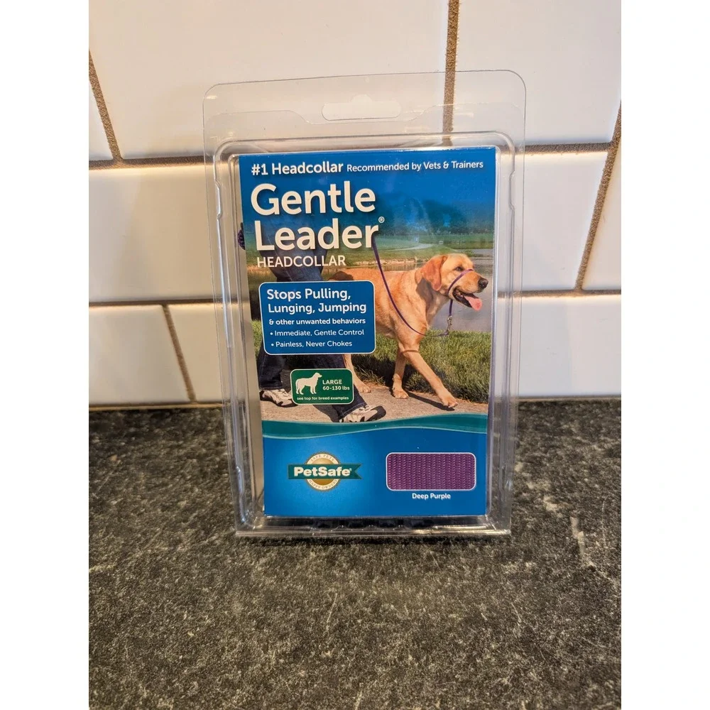PetSafe Gentle Leader Headcollar Deep Purple Large 60-130 lb Dog Training Collar